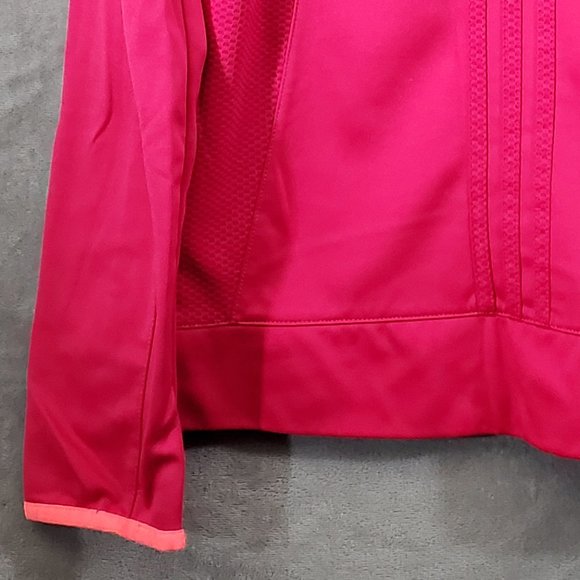 Adidas Lightweight Hooded Running Jacket Deep Pink with Orange Trim Size… - Picture 12 of 14